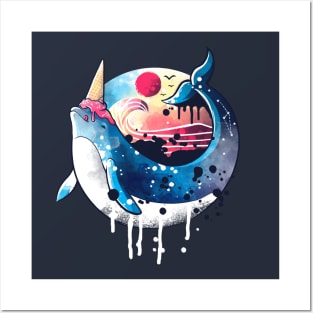 ice cream narwhal Posters and Art
